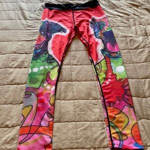 Fun, bright pit bull print leggings